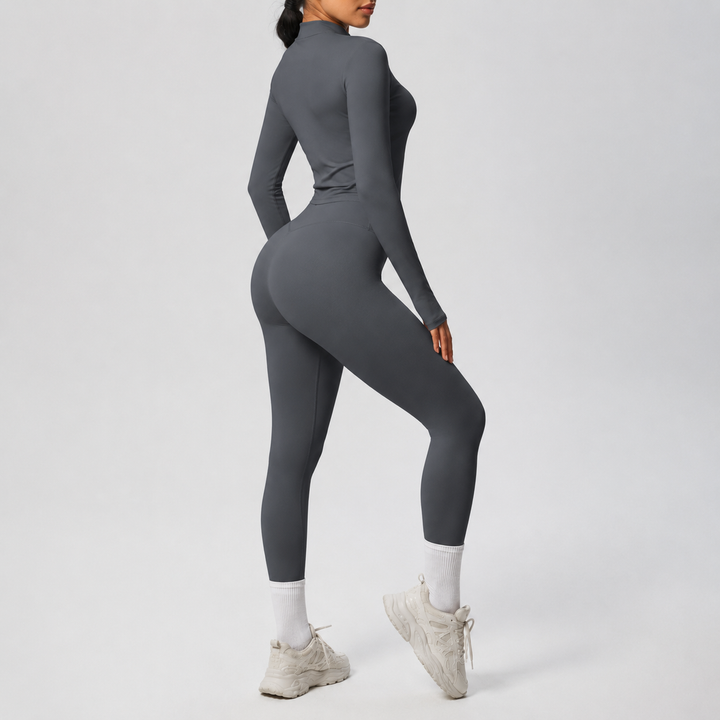 Conjunto Deportivo con Chaqueta y Leggings de Efecto Segunda Piel
