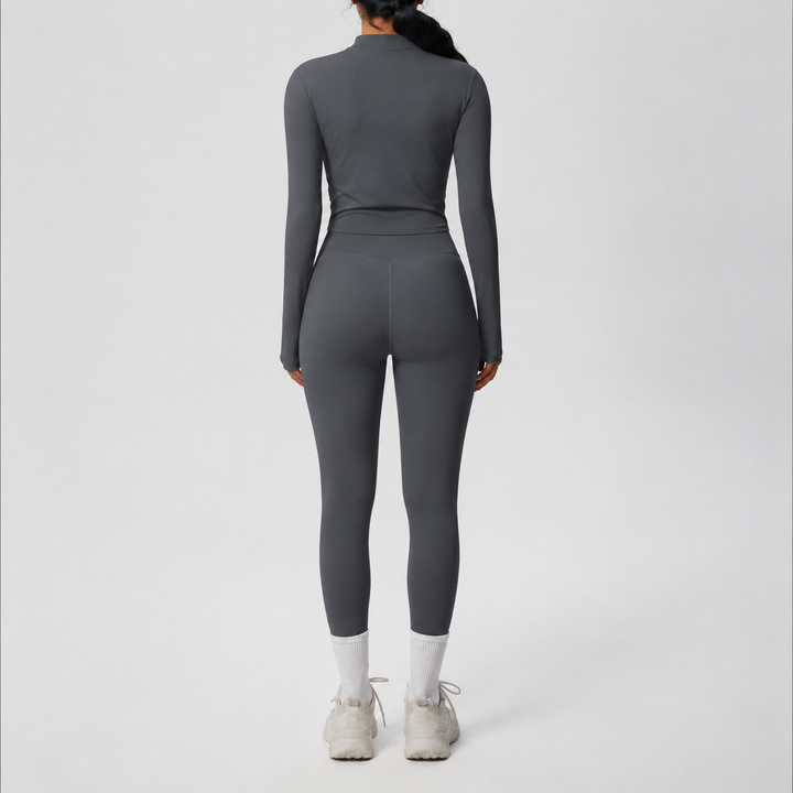 Conjunto Deportivo con Chaqueta y Leggings de Efecto Segunda Piel