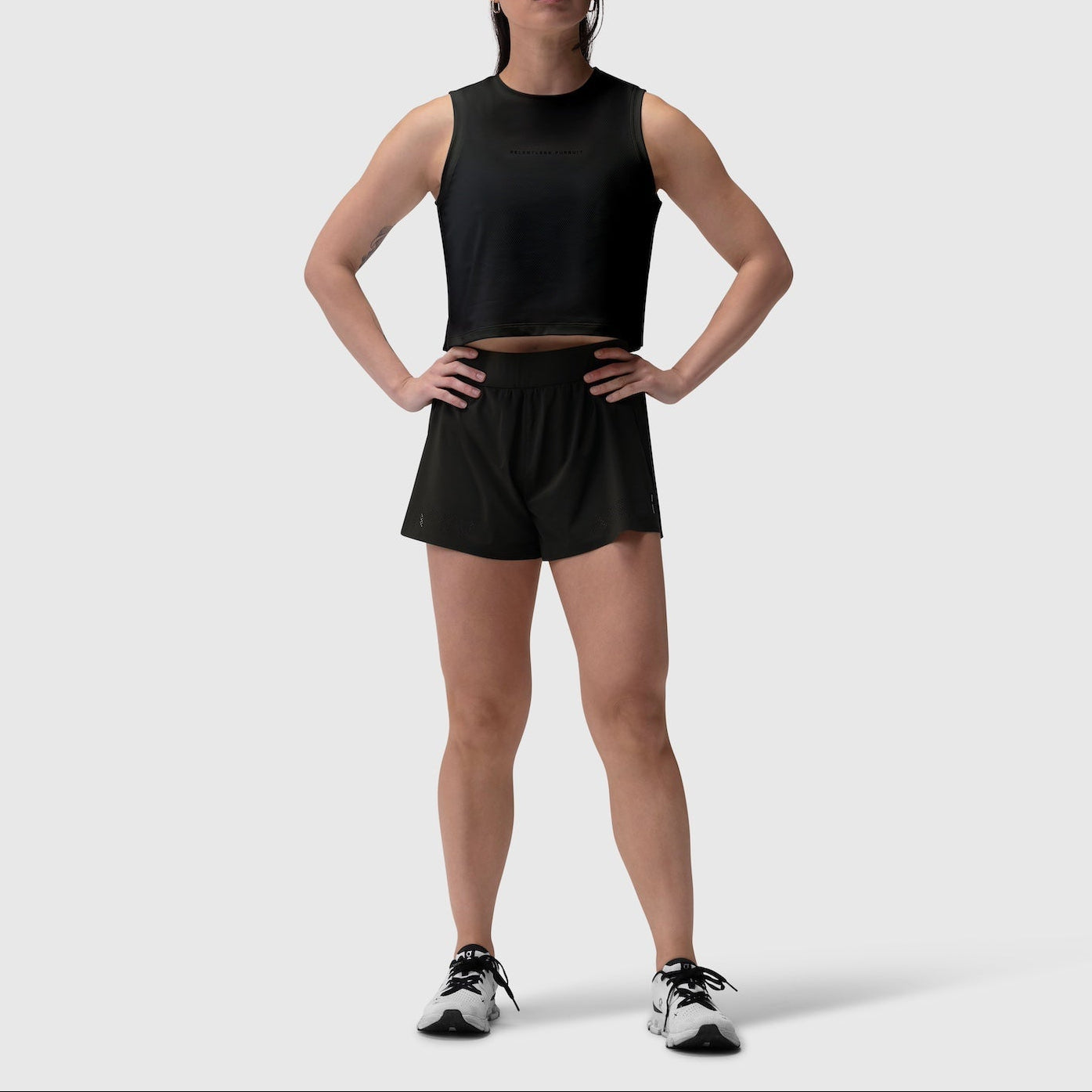 W026. Aerotex™ Side Split Run Short - Black