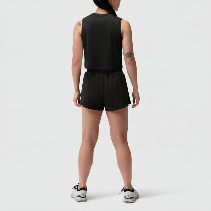 Vorti Side Split Run Short - Black