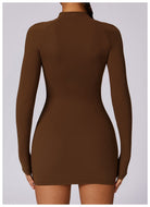 Vestido Deportivo Ajustado Nude Feel con Cremallera para Mujer 0 - Vorti