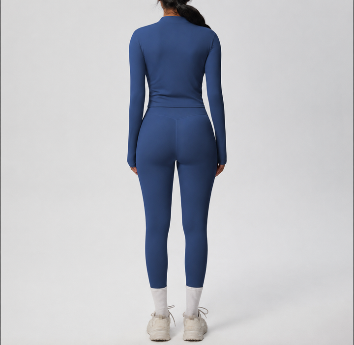 Conjunto Deportivo con Chaqueta y Leggings de Efecto Segunda Piel