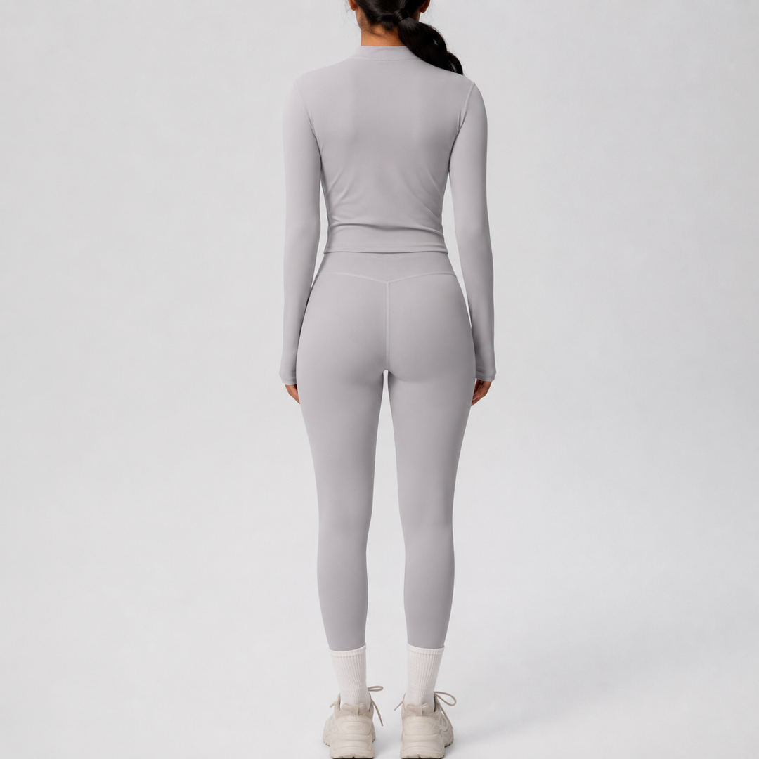 Conjunto Deportivo con Chaqueta y Leggings de Efecto Segunda Piel