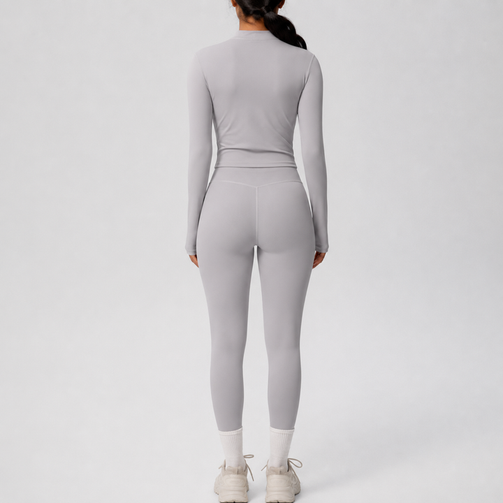 Conjunto Deportivo con Chaqueta y Leggings de Efecto Segunda Piel