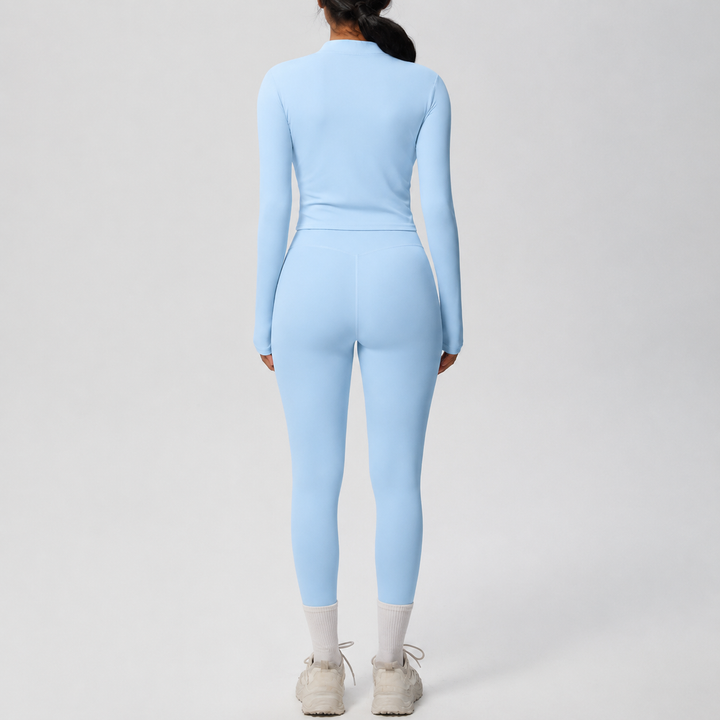 Conjunto Deportivo con Chaqueta y Leggings de Efecto Segunda Piel