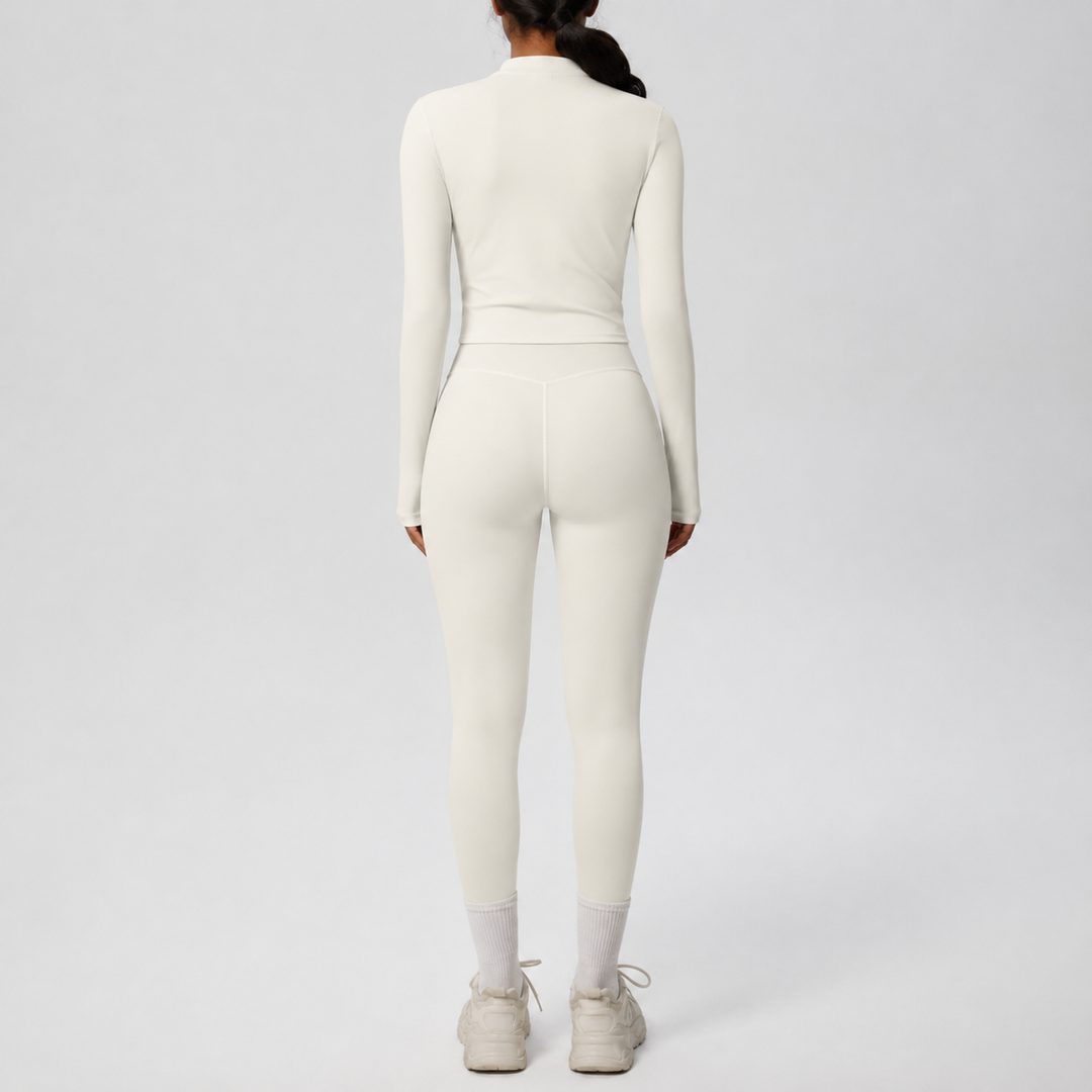 Conjunto Deportivo con Chaqueta y Leggings de Efecto Segunda Piel