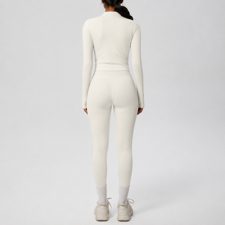 Conjunto Deportivo con Chaqueta y Leggings de Efecto Segunda Piel