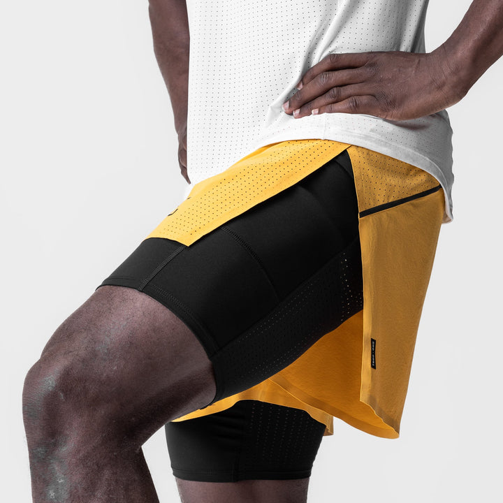 Vorti AeroSplit Shorts 4 High Split Liner Short - Amber