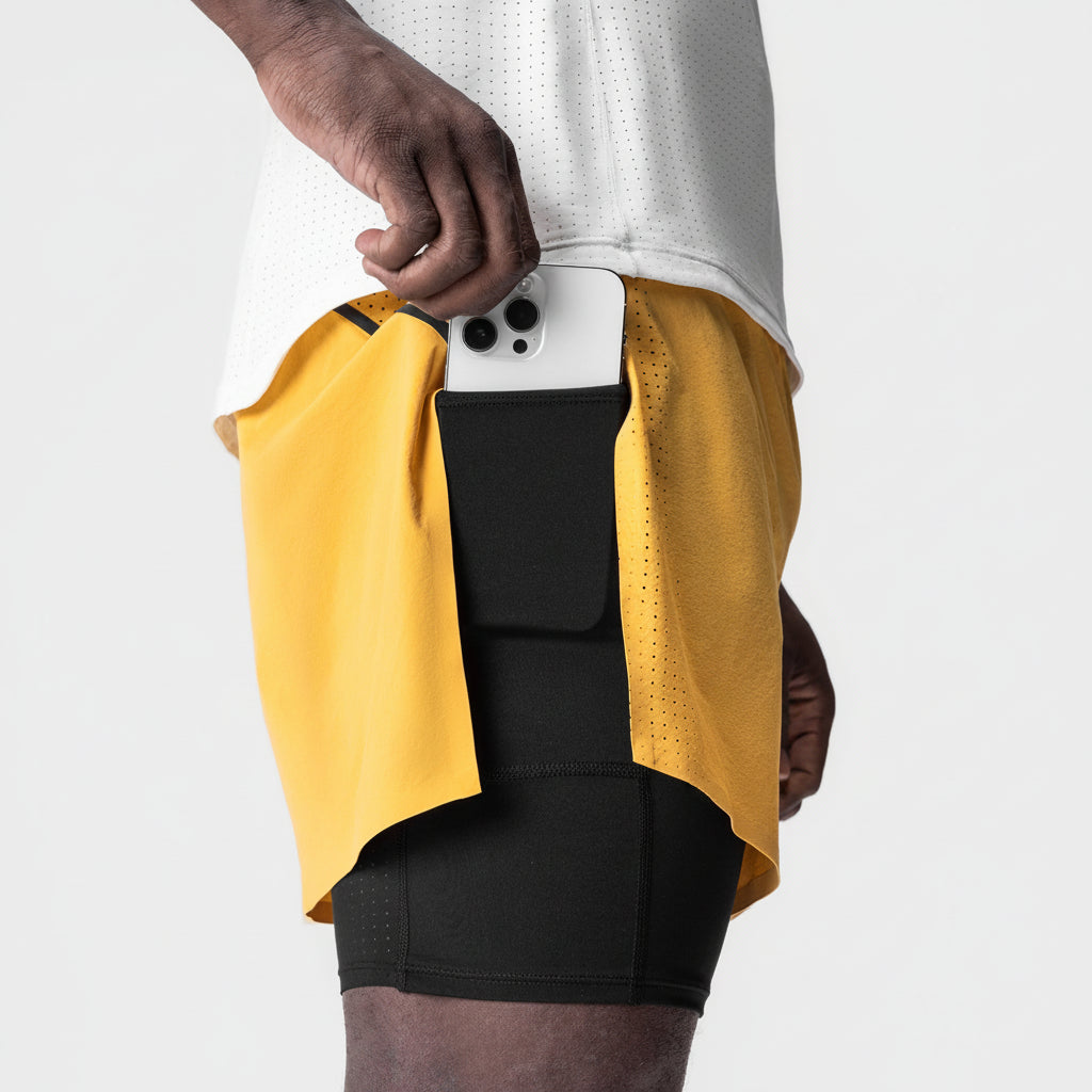 Vorti AeroSplit Shorts 4 High Split Liner Short - Amber