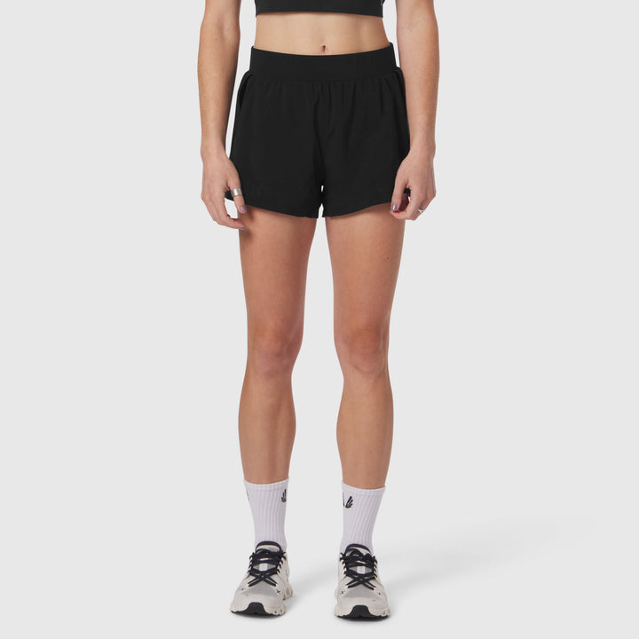 Vorti Side Split Run Short - Black