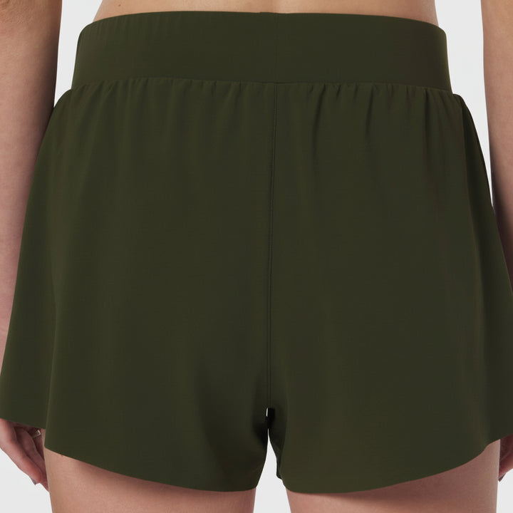 W026. Vorti Side Split Run Short - Olive