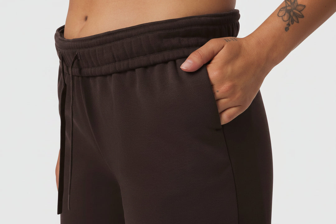 Vorti ® Terry Straight Leg Sweats - Dark Earth