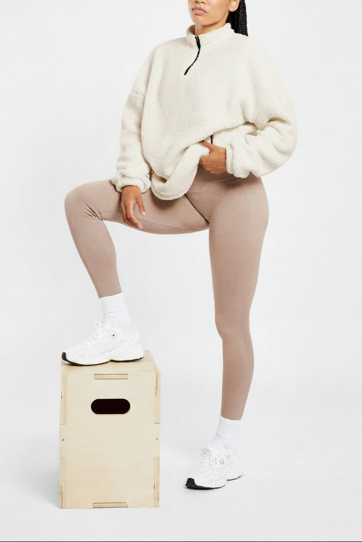 Vorti Varsity Oversized Fleece - Cream