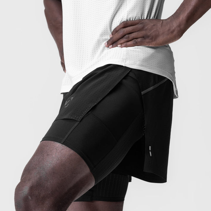 Vorti AeroSplit Shorts 4 High Split Liner Short - Black