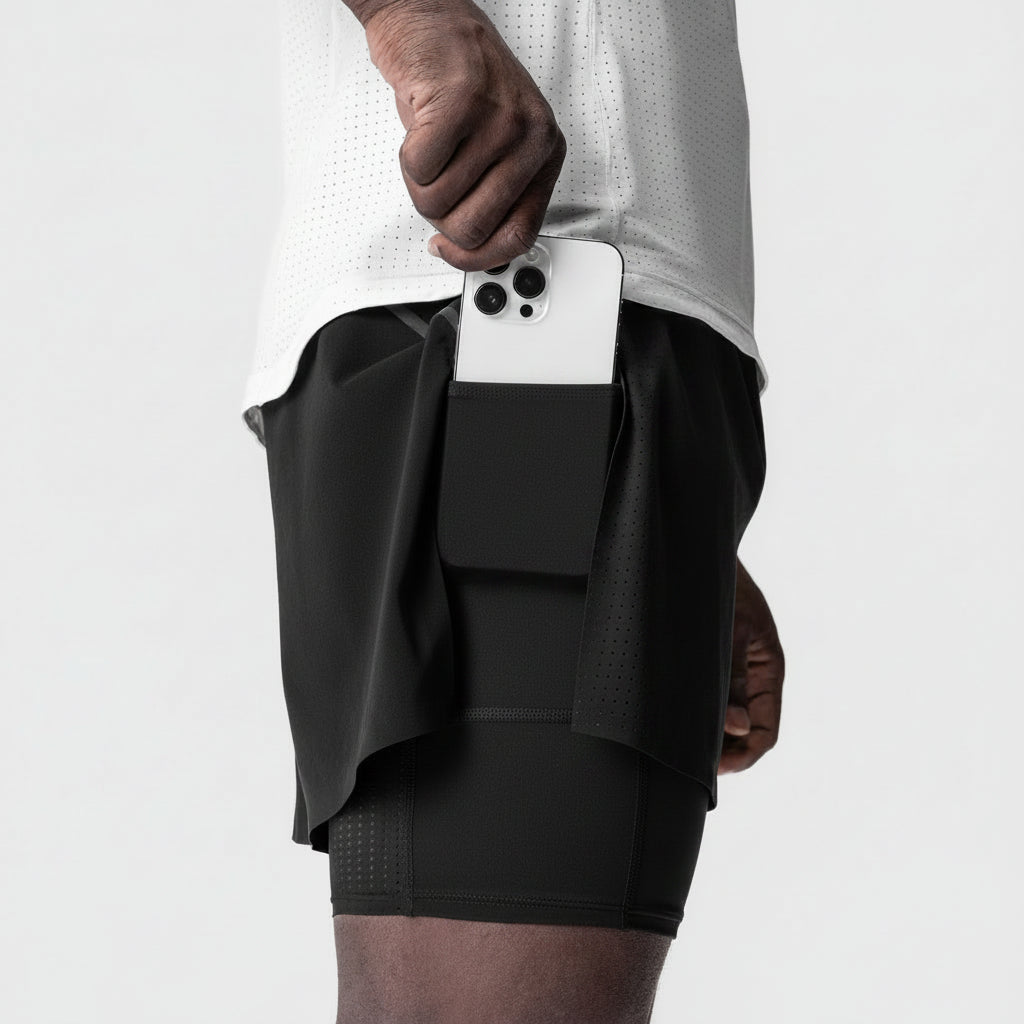 Vorti AeroSplit Shorts 4 High Split Liner Short - Black