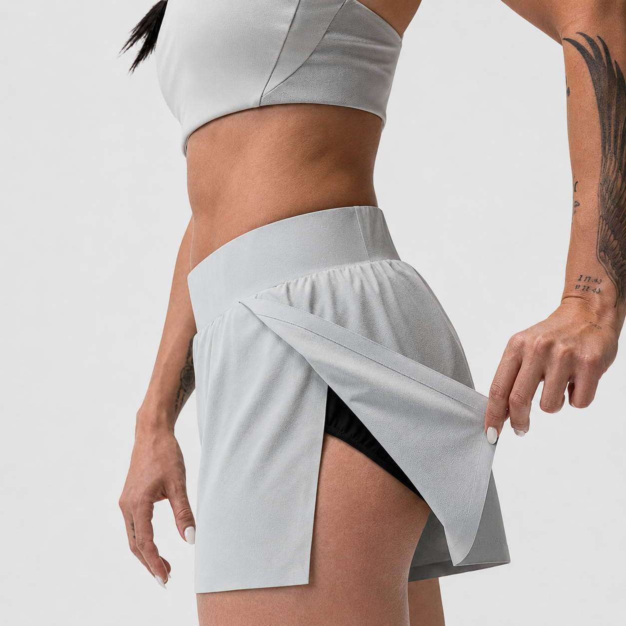 W026. Aerotex™ Side Split Run Short - Slate Grey