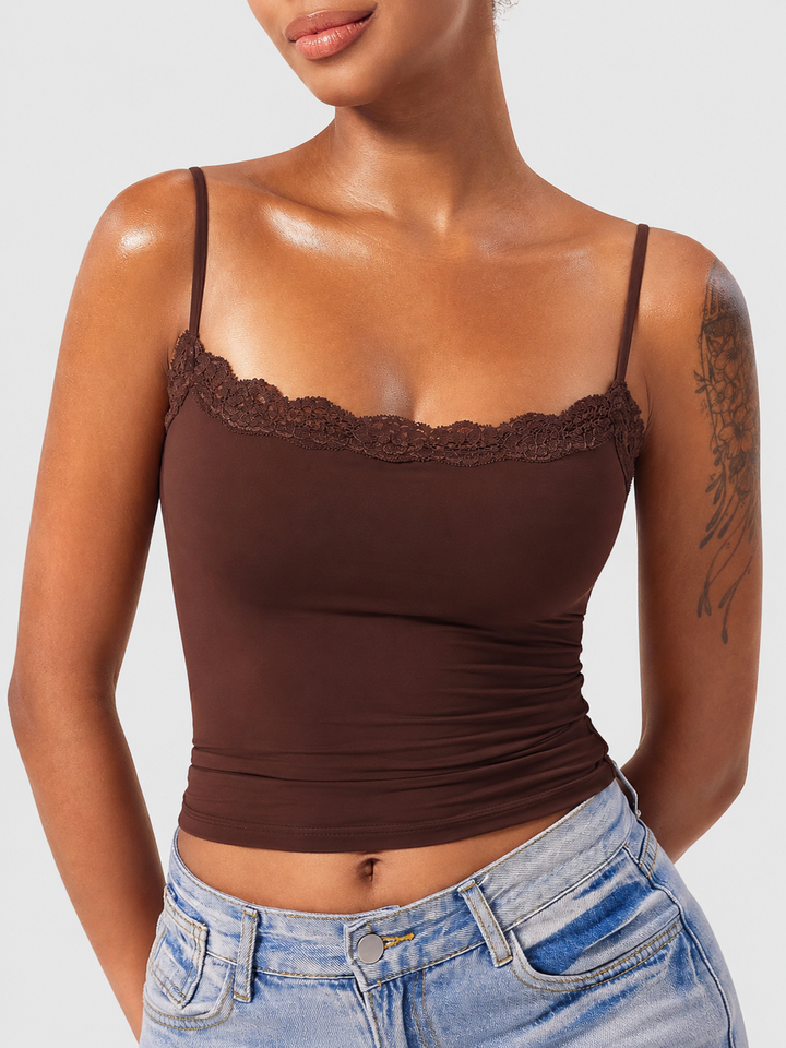 Vorti Annabely Square Neck Lace Tank