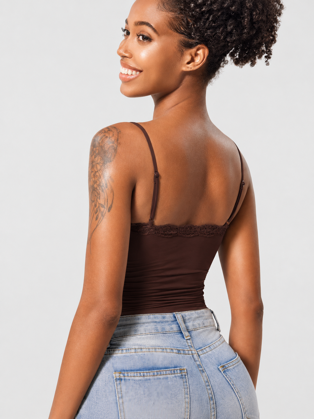 Vorti Annabely Square Neck Lace Tank