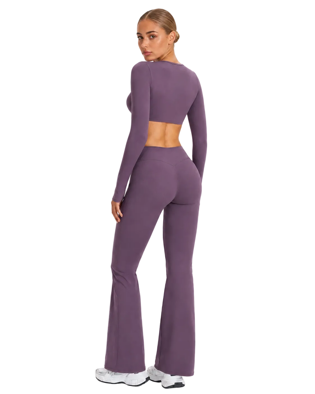 Women's Flared Sports Set with Halter Top and Open Back