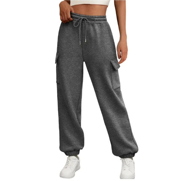 Vorti Oversized Cargo Joggers with Pockets Dark Gray