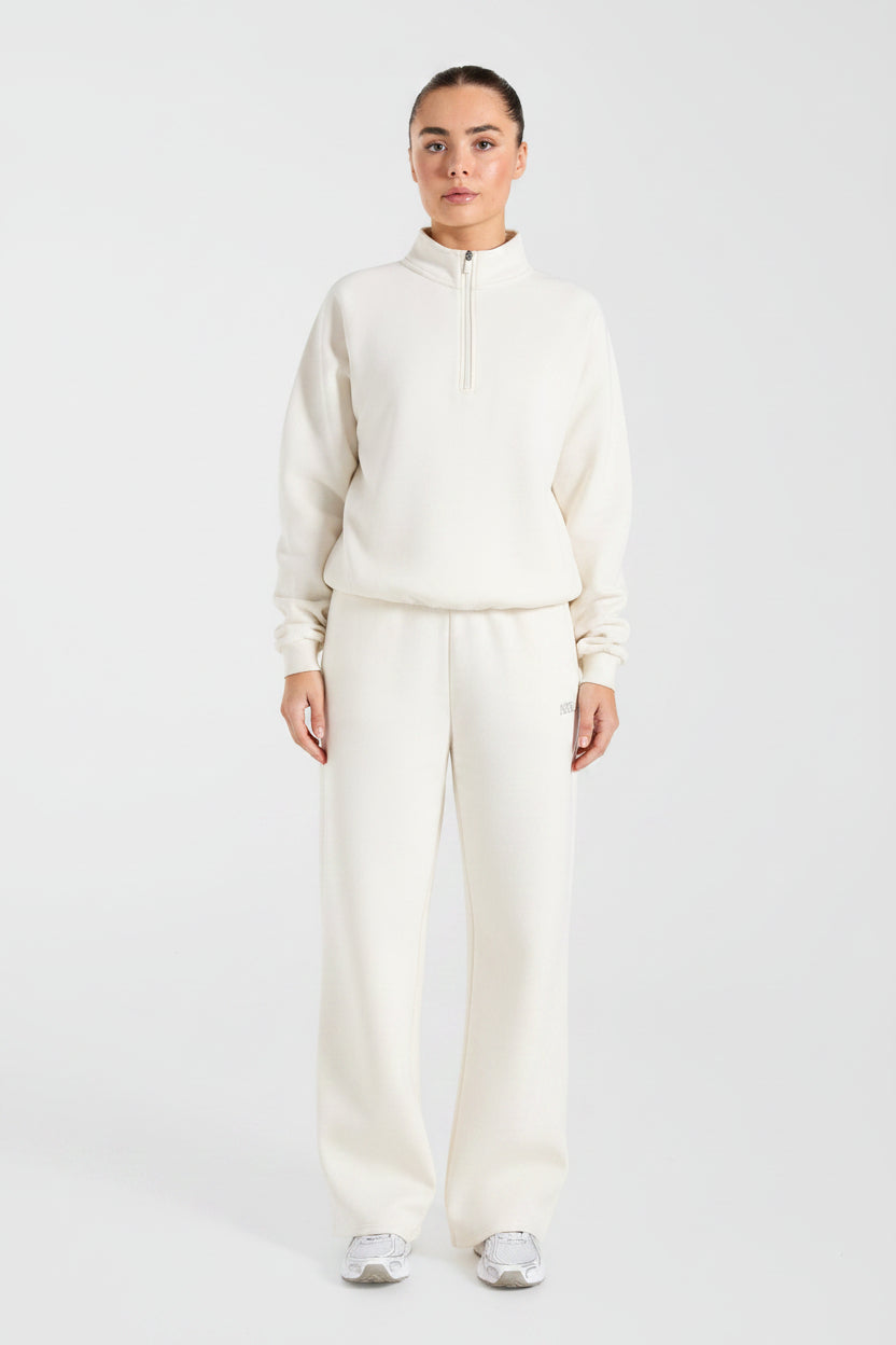 Vorti Sports Collective Oversized Straight Leg Joggers - Off White/Green