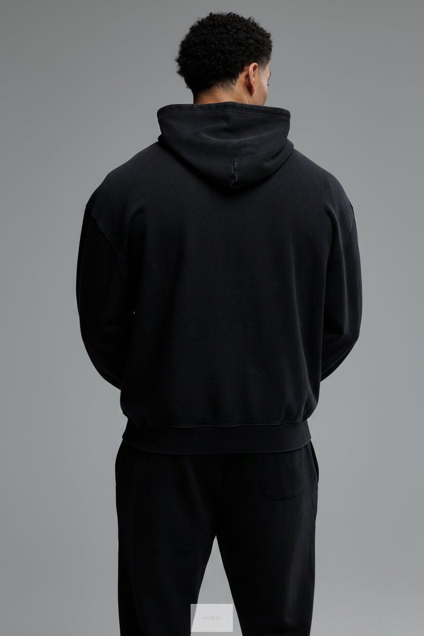 Vorti Washed Black Zip Hoodie