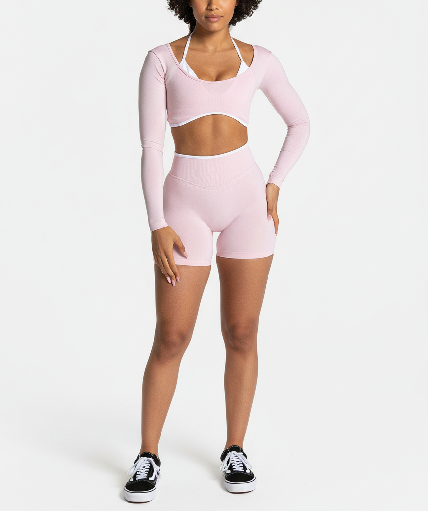Vorti Long Sleeve Halter & Shorts Set