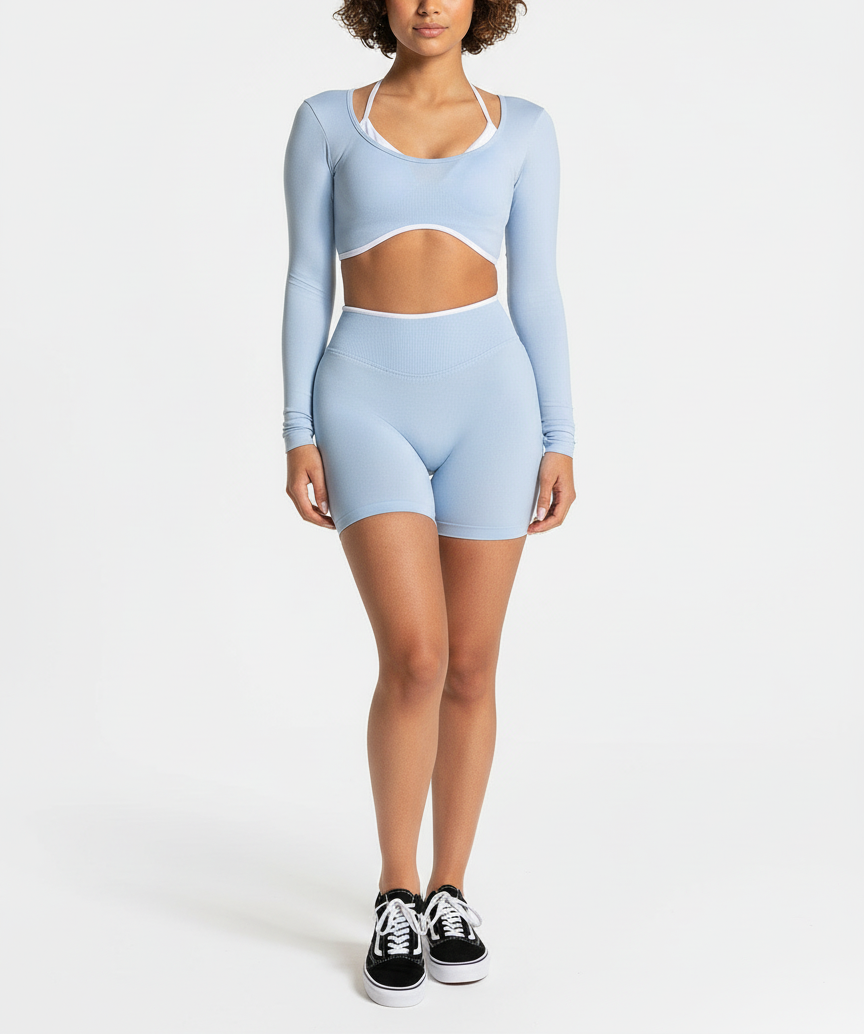 Vorti Long Sleeve Halter & Shorts Set
