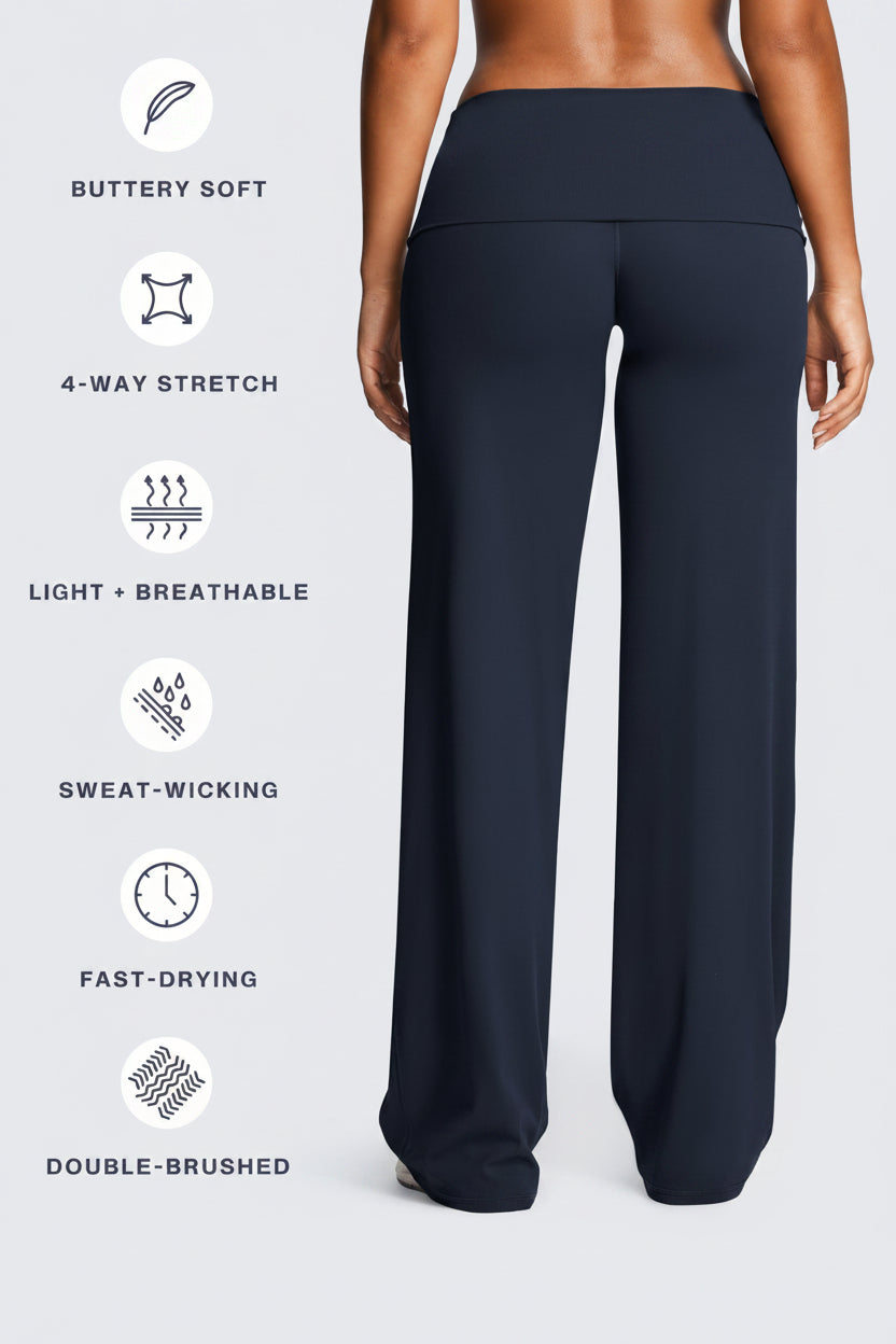 Vorti Fold-Over Wide Leg Bottoms 35"