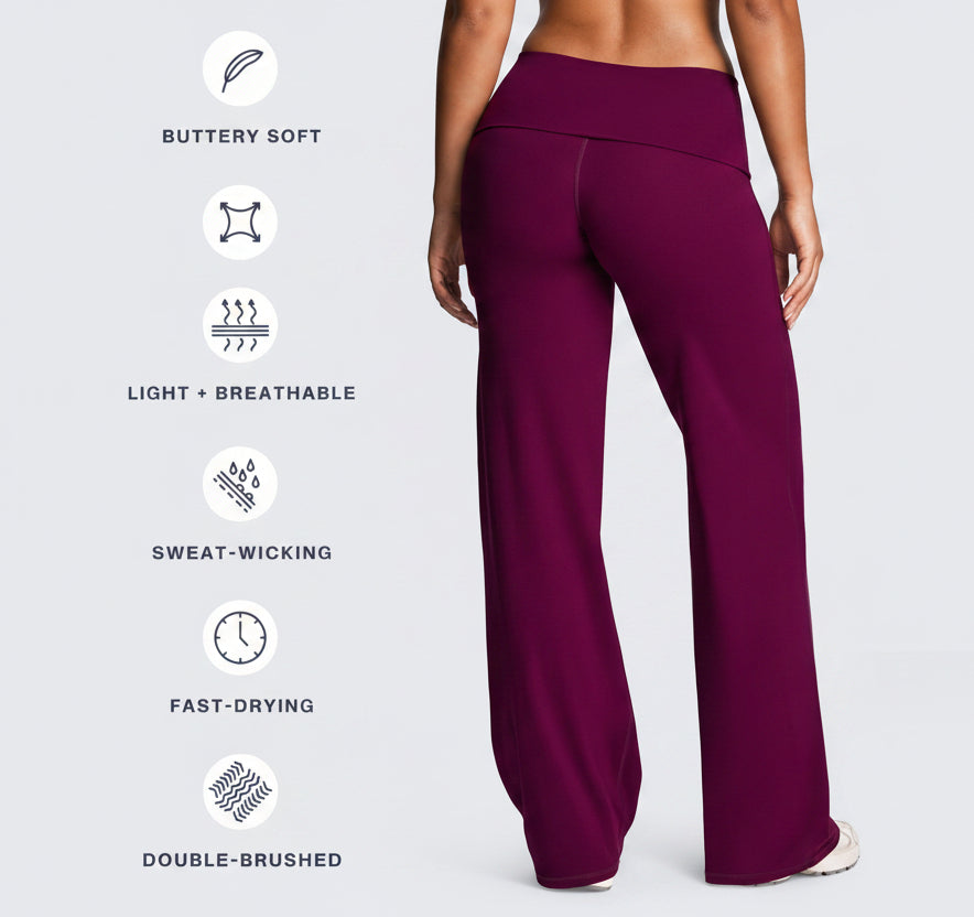 Vorti Fold-Over Wide Leg Bottoms 35"