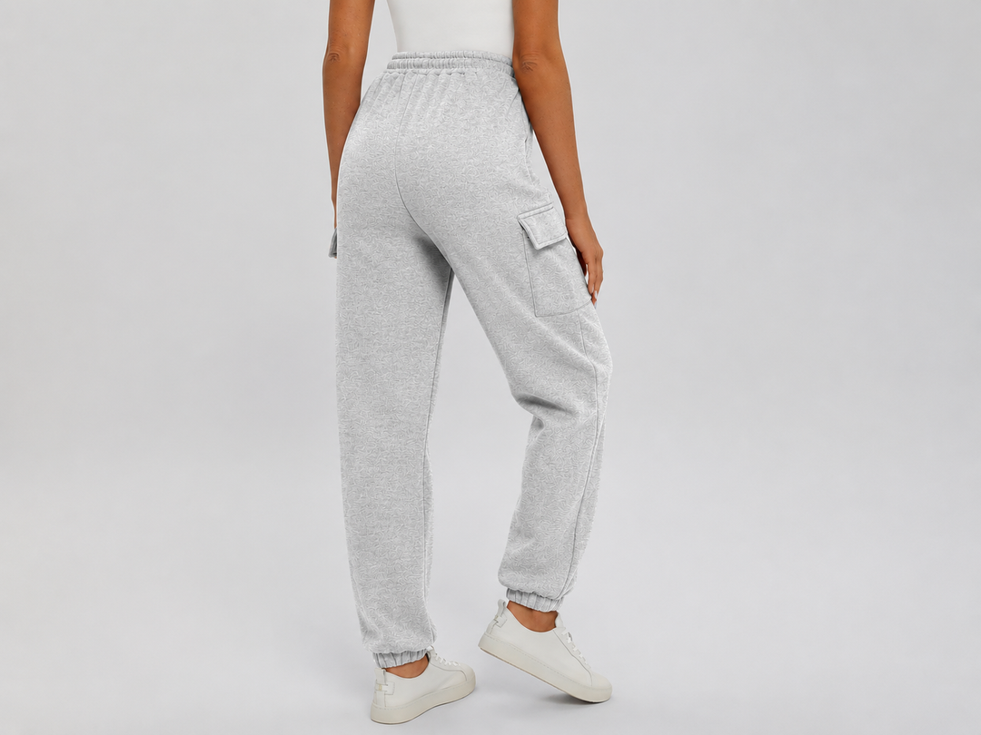 Vorti Oversized Cargo Joggers with Pockets Light Gray