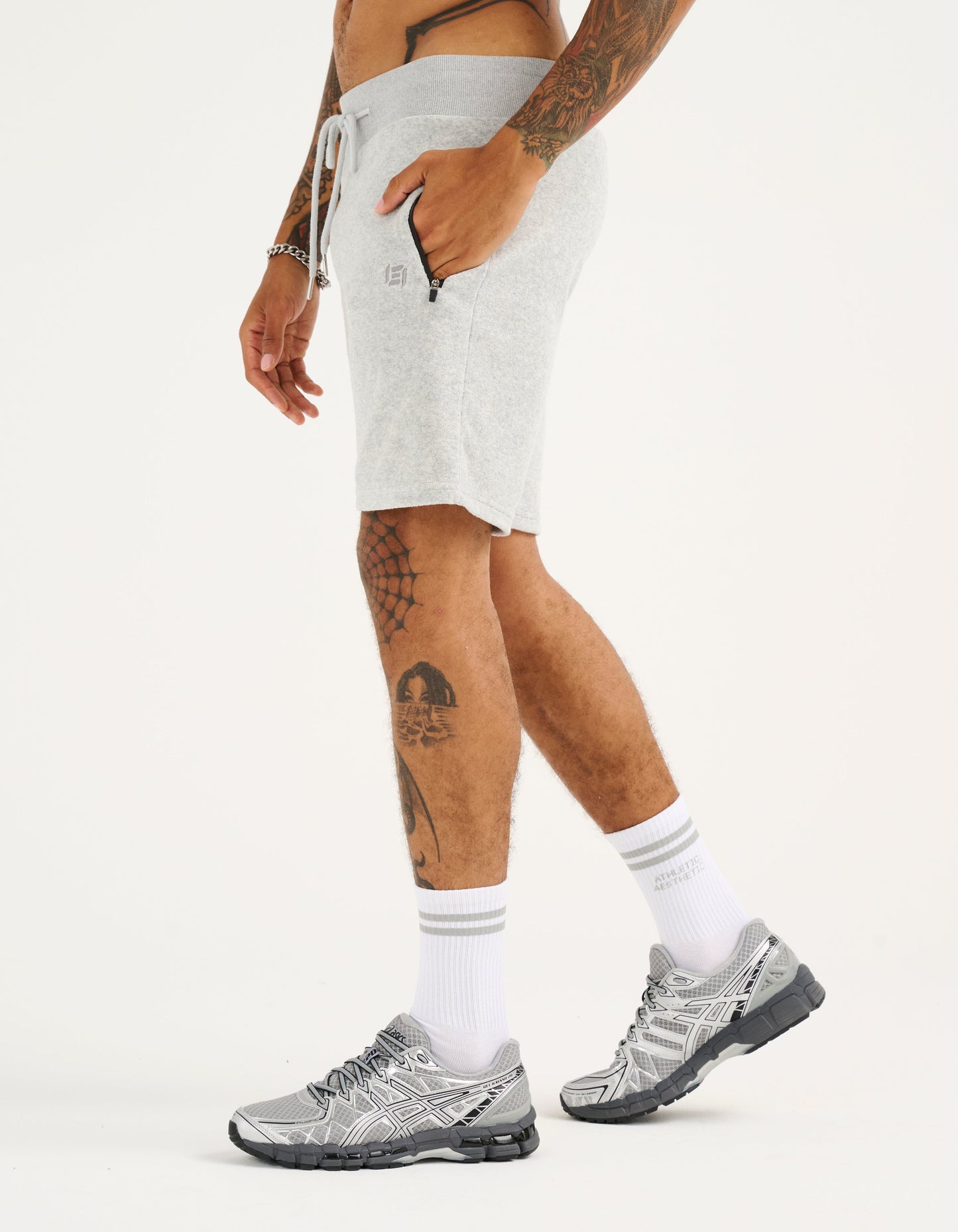Mens Terry Shorts - Grey Marle