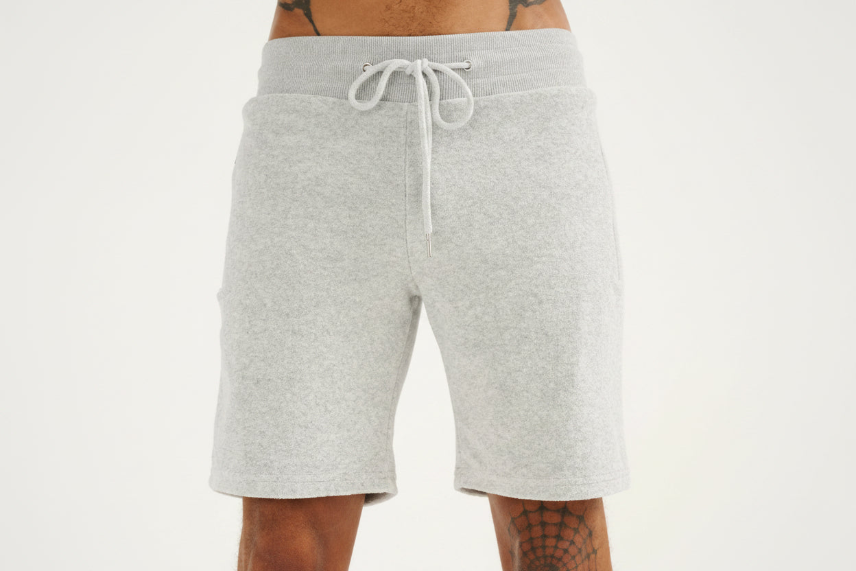 Mens Terry Shorts - Grey Marle