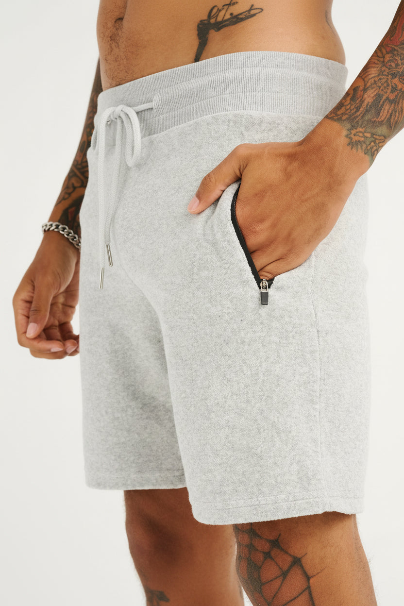 Mens Terry Shorts - Grey Marle