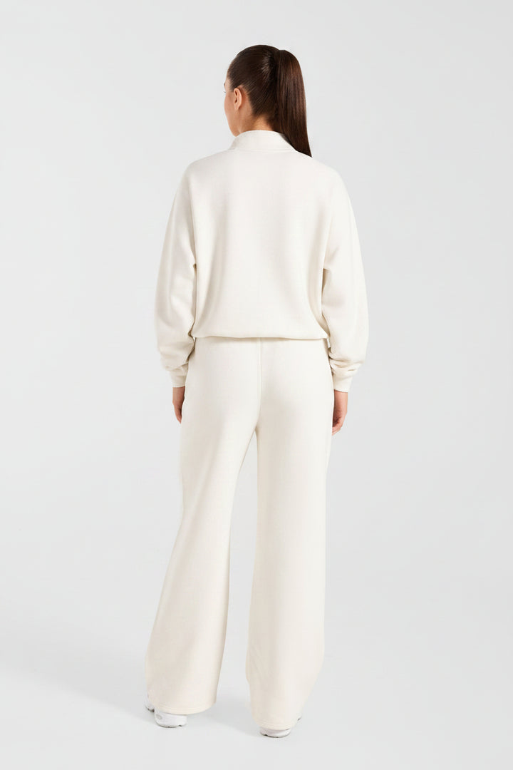 Vorti Sports Collective Oversized Straight Leg Joggers - Off White/Green