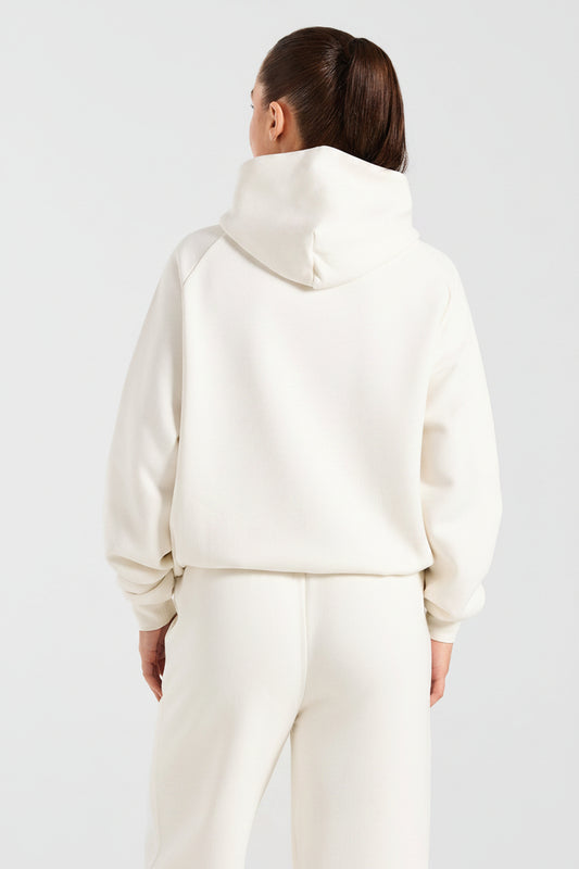 Sports Collective Oversized Hoodie - Off White/Green