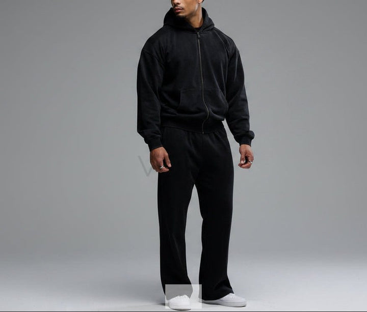 Vorti Washed Black Zip Hoodie