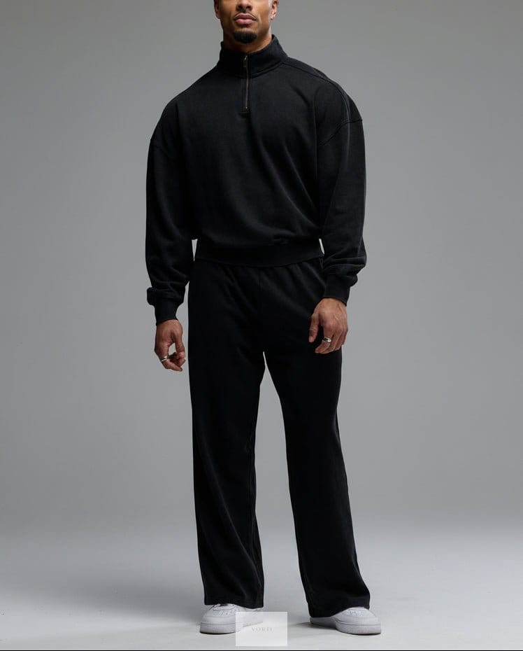Vorti Washed Black Straight Leg Sweatpants