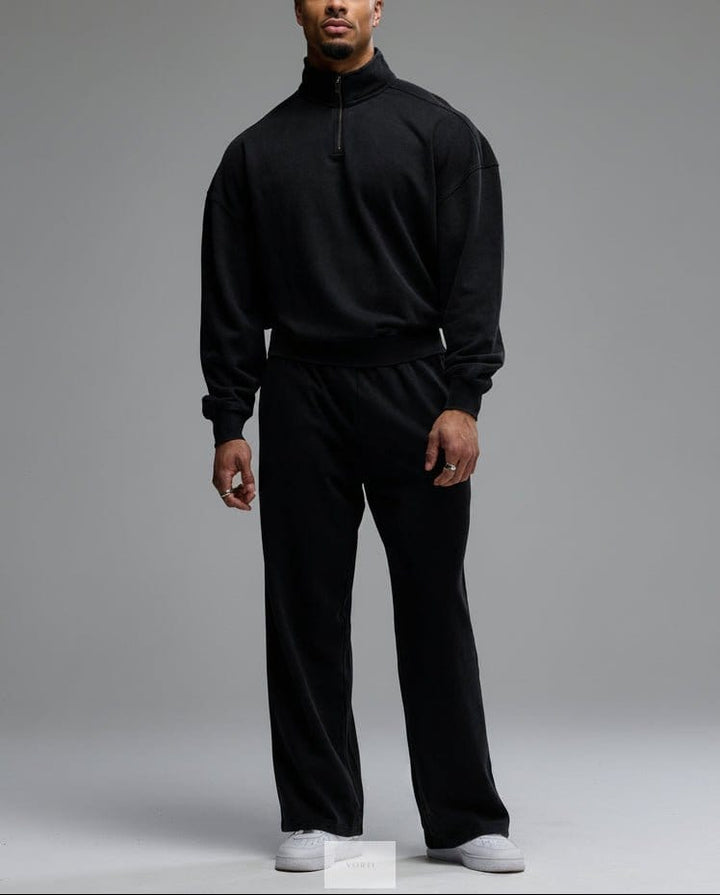Vorti Washed Black Straight Leg Sweatpants