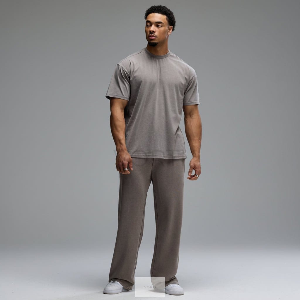 Vorti Washed Straight Leg Pants – Mushroom