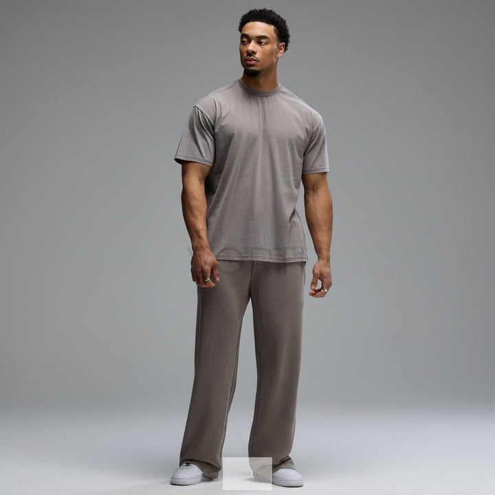 Vorti Washed Straight Leg Pants – Mushroom
