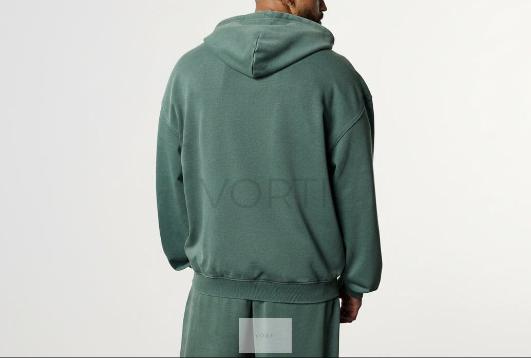 Vorti Washed Zip Hoodie – Sage