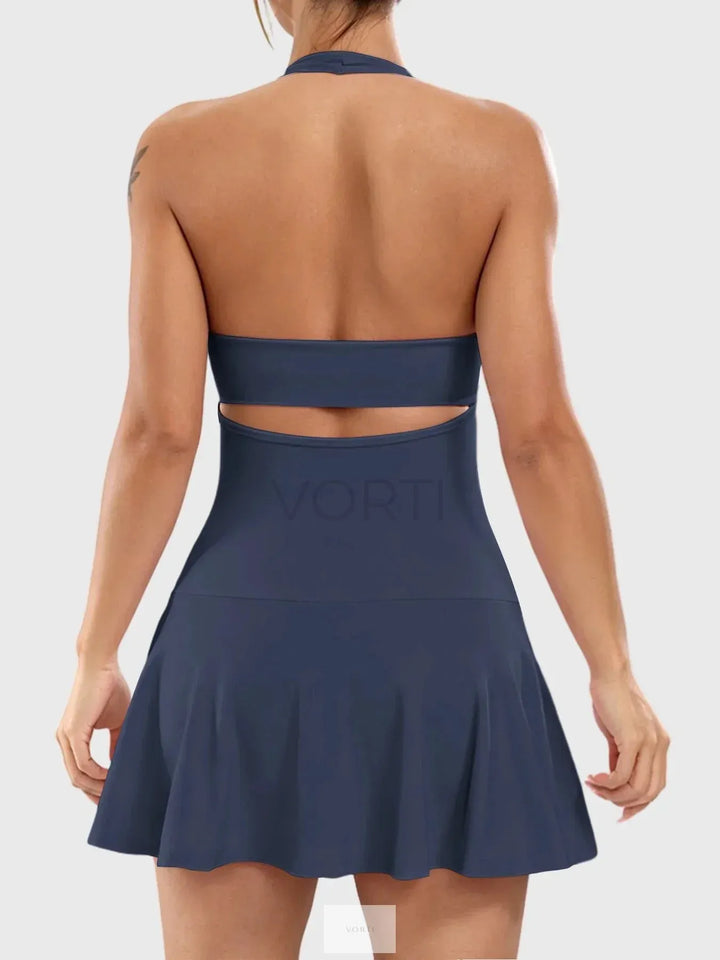 Vorti Open Back Halter Tennis Dress