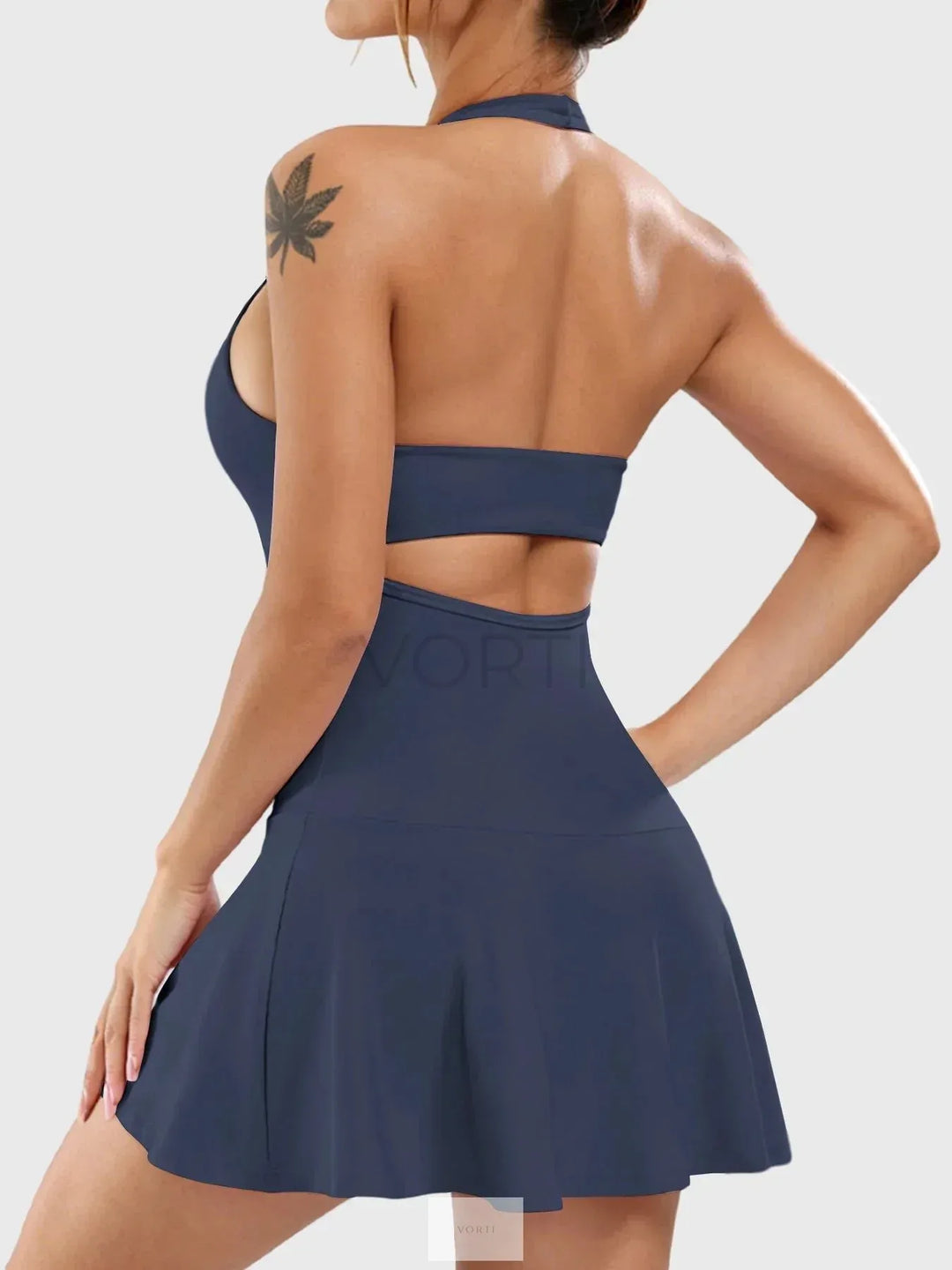 Vorti Open Back Halter Tennis Dress