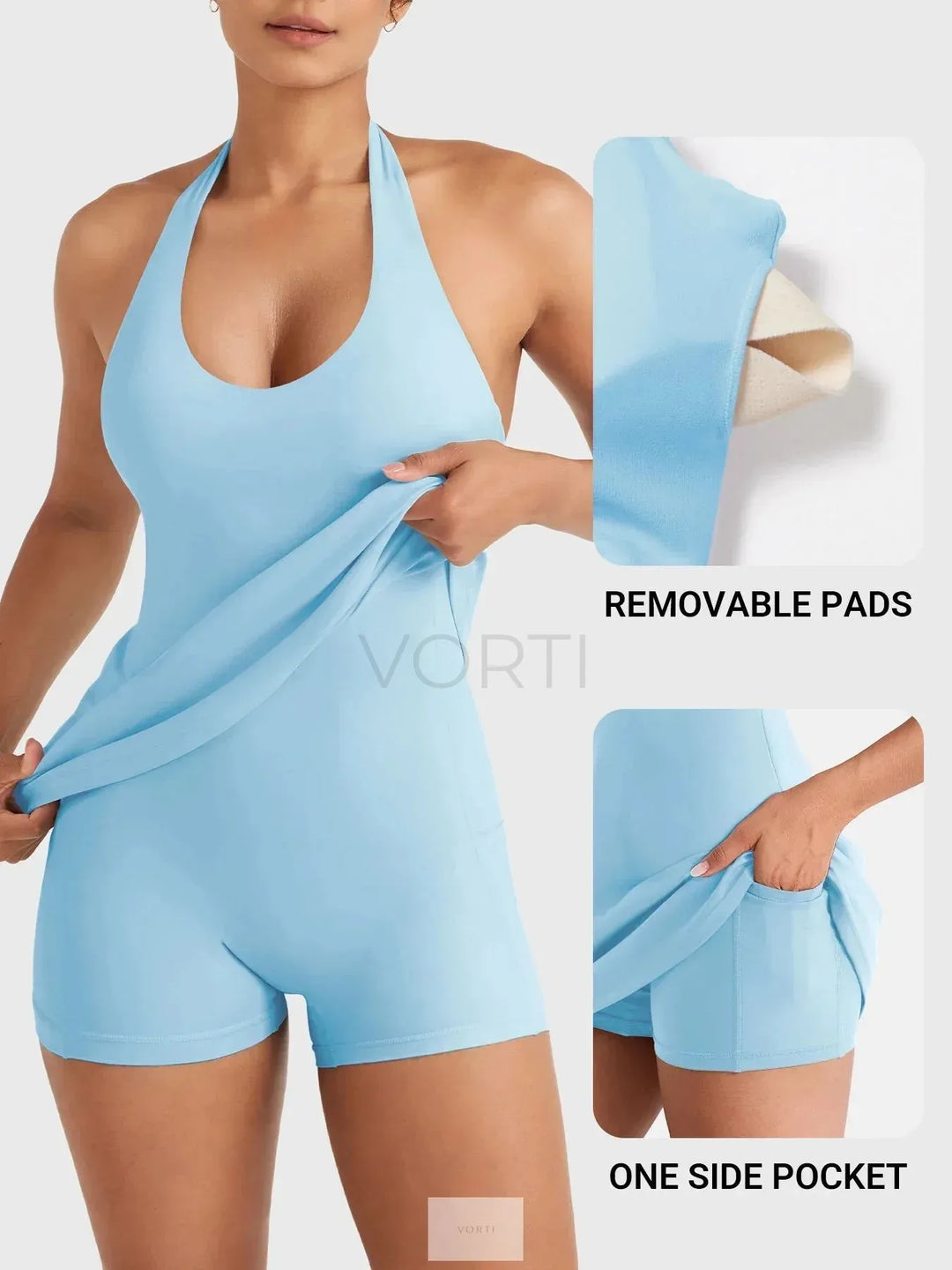 Vestido de Ténis Halter Vorti Azul Celeste