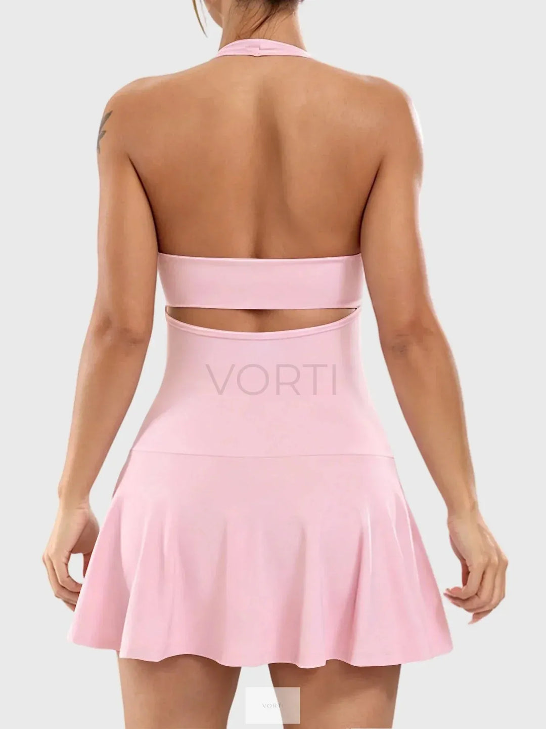 Vorti Open Back Halter Tennis Dress