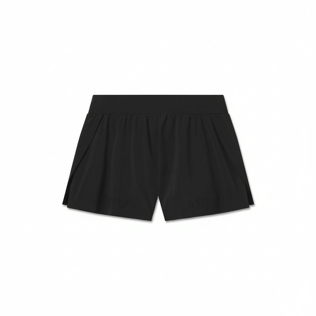 W026. Aerotex™ Side Split Run Short - Black