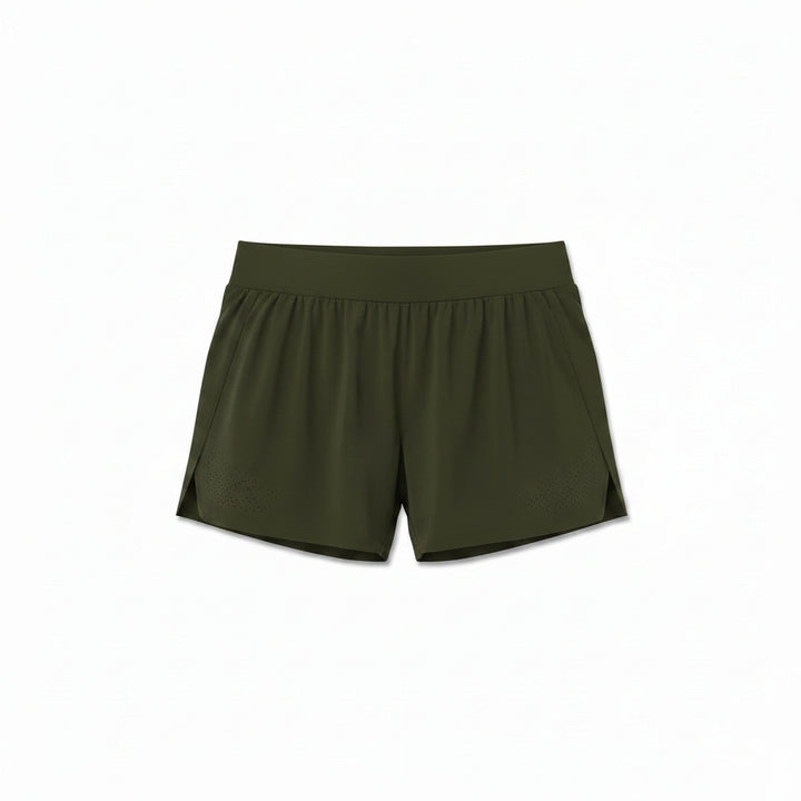 W026. Vorti Side Split Run Short - Olive