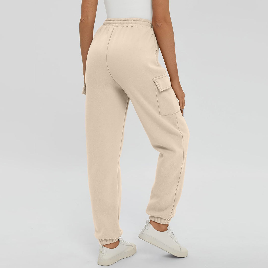 Vorti Oversized Cargo Joggers with Pockets Beige