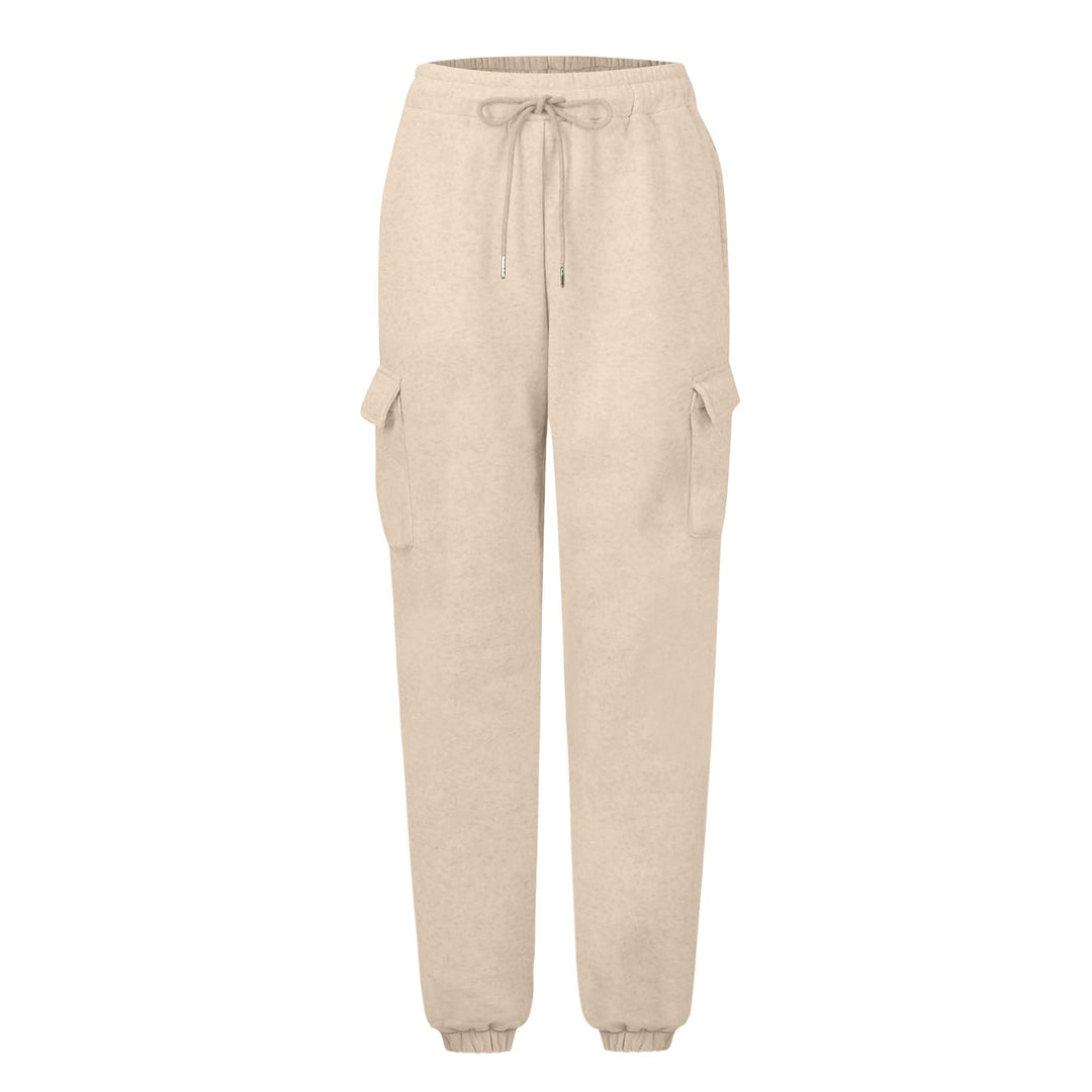 Vorti Oversized Cargo Joggers with Pockets Beige